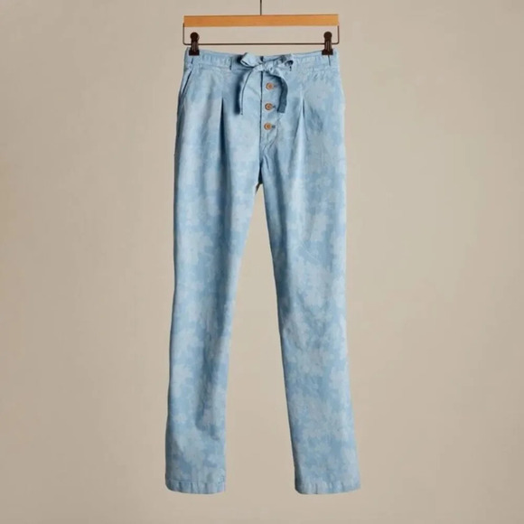 SUNDANCE Bastille Easy Pants in Blue Floral Print - Picture 1 of 5
